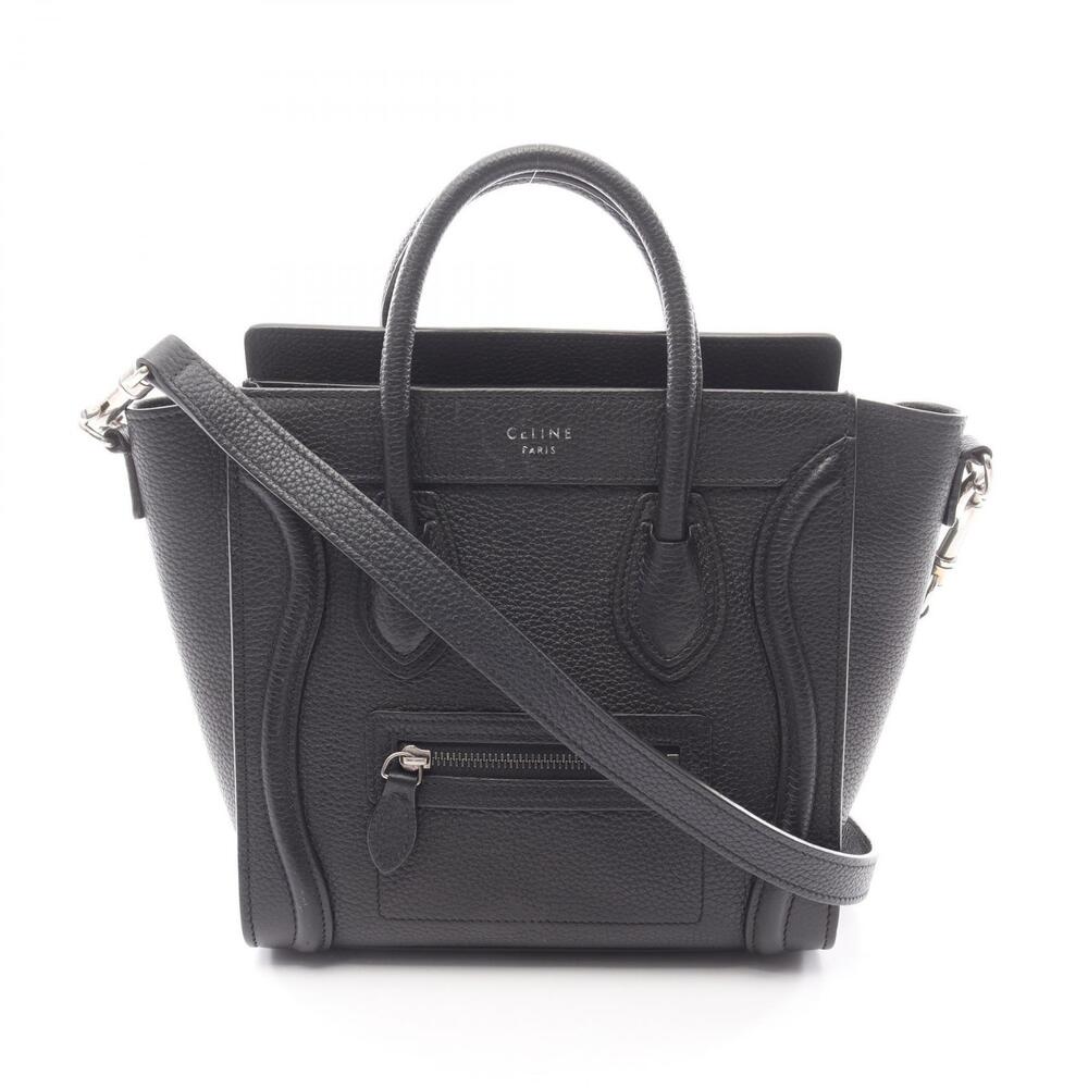 Celine Luggage 2way Shopper Handbag Leather Black - Picture 1 of 9